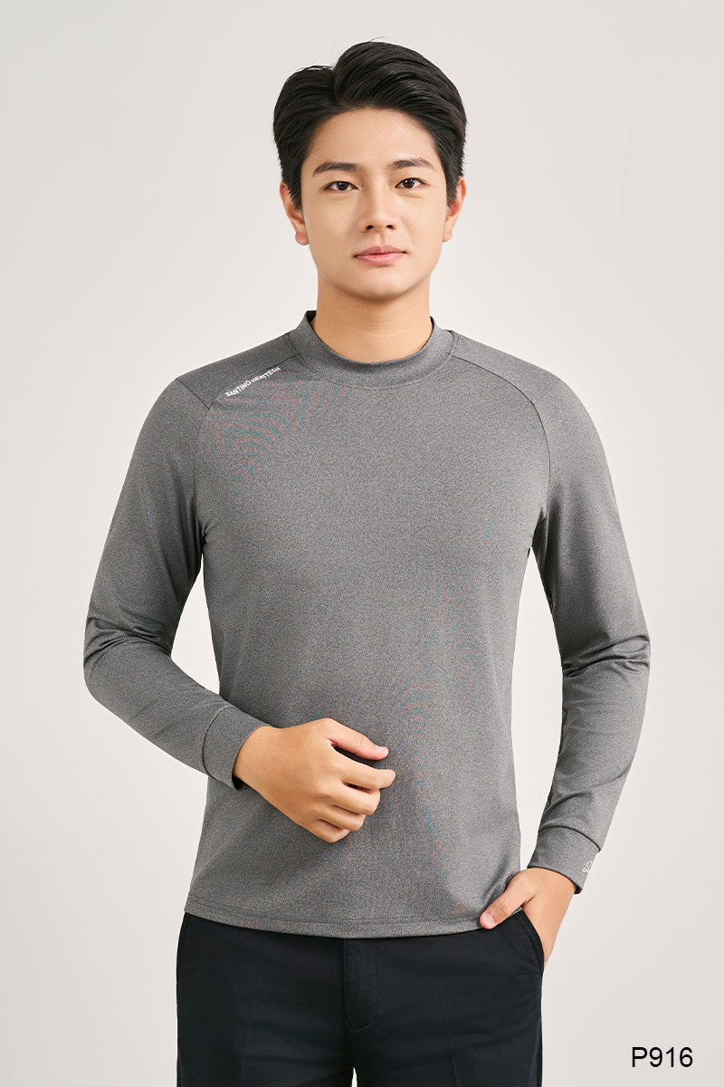 Áo giữ nhiệt nam cổ 3cm màu tiêu | P916